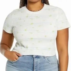 BP Nordstrom NWT Waffle Floral Crop Top